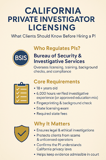 California PI licensing